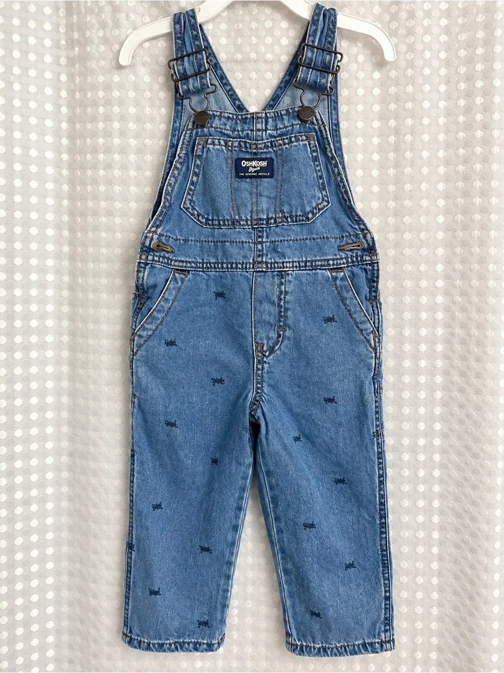 OshKosh B'gosh Light Blue Denim Kids Overalls with Embroidered Stars